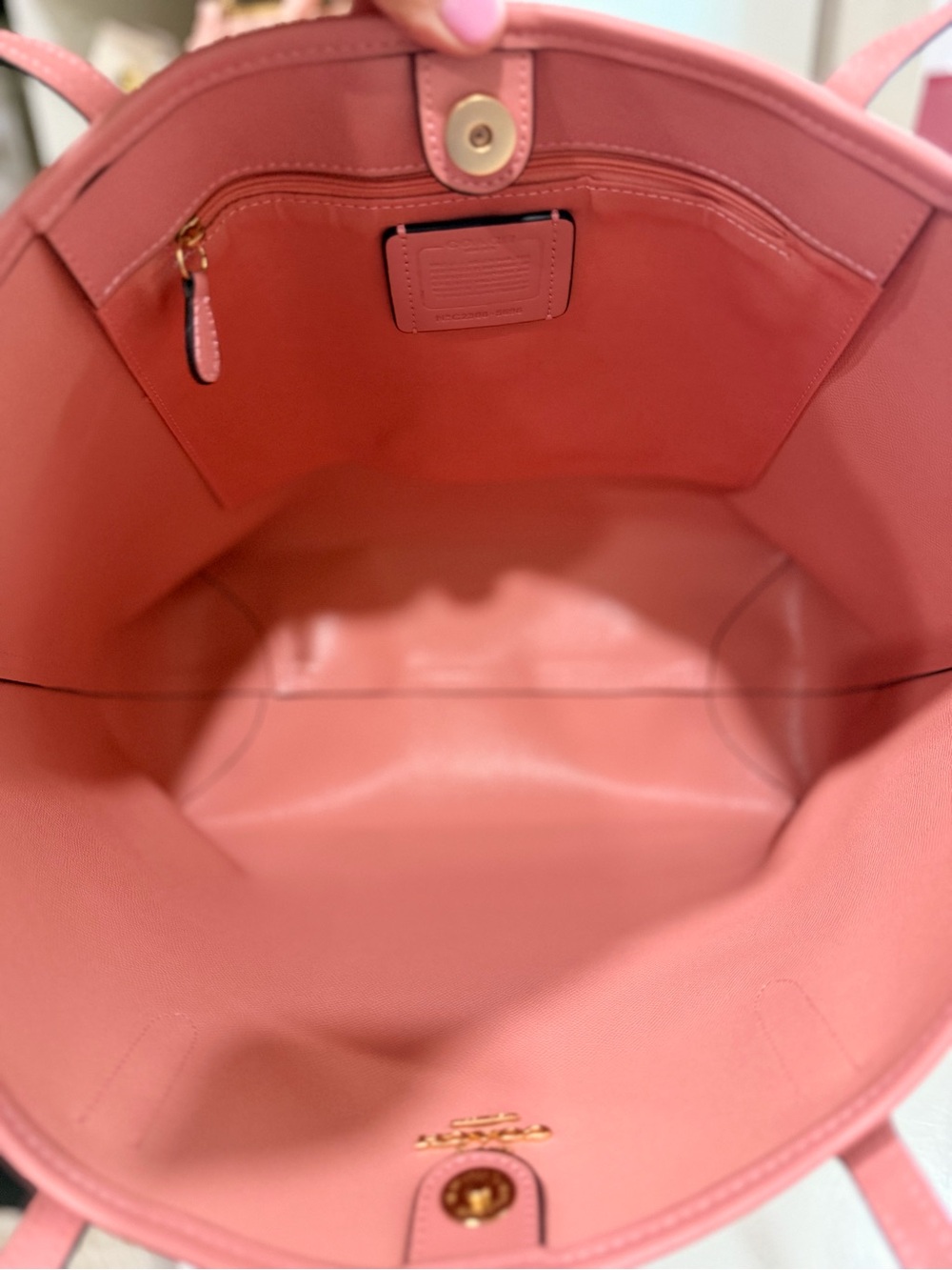 Coach Beige Canvas Tote with Pink Leather Trim - Picture 8 of 8